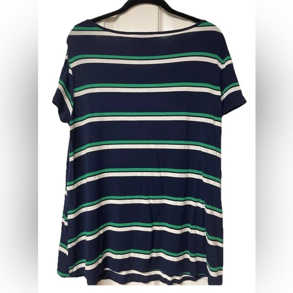 Cable & Gauge Navy Striped Short sleeve Size XL Flowy, lightweight - Picture 2 of 5